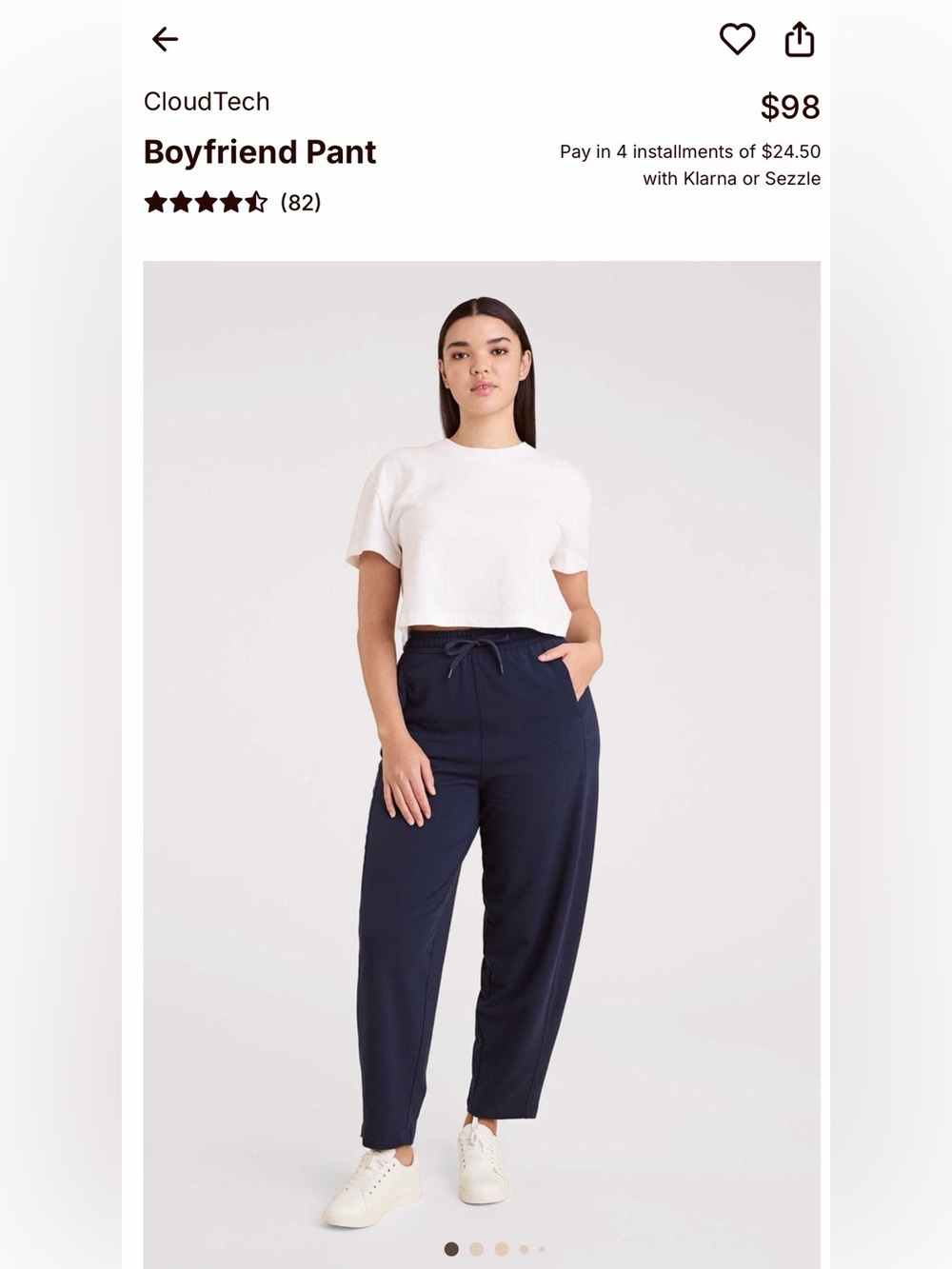 nuuds Navy Blue Boyfriend Pants
